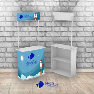 BALCÃO PDV DESMONTÁVEL - PERSONALIZADO pvc  4X0 Brilho Materia Resistente 