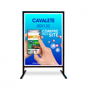 CAVALETE 1 BASE - 80X120 - DUPLO Estrutura Metalon 80X120 4x4  Lona Impressa com ilhós Lona com proteção Verniz UV (alta resistência a sol e chuva e maior definição de cores)