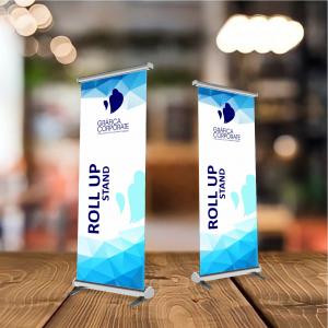 STAND ROLL UP Base de Rolagem Alumínio 80x120  Brilho ou Fosco Material Resistente 